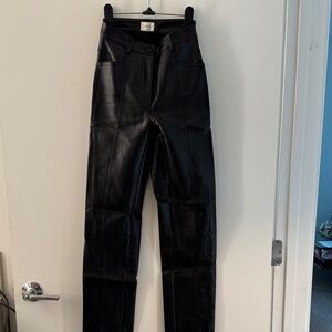 Wilfred Black Leather Trousers